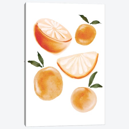 Oranges Canvas Print #NKI36} by Nikki Canvas Artwork