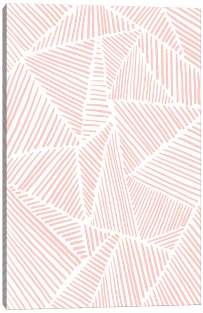 Pink Geometric Line Canvas Art Print - Nikki
