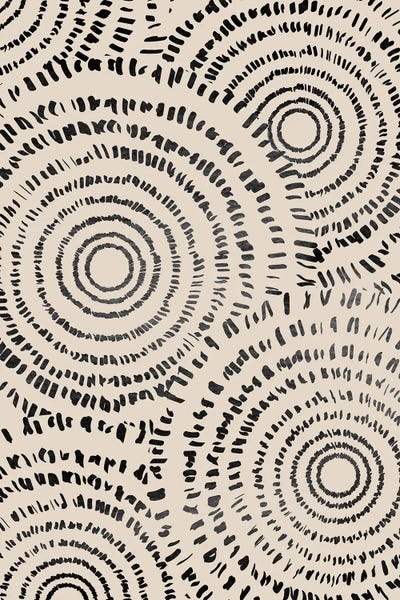 Black & Beige: Dotted Circle by Nikki