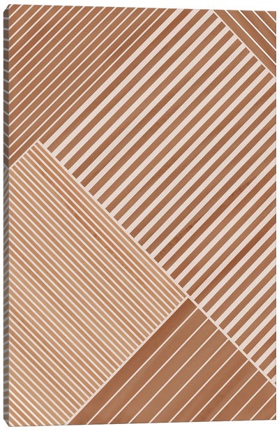 Brown Stripes Canvas Art Print - Nikki