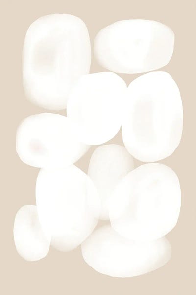 Large Modern Art - Canvas Prints: Beige White Circle by Nikki