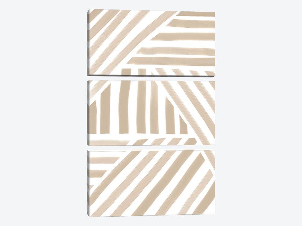 Beige Stripes by Nikki 3-piece Canvas Art Print