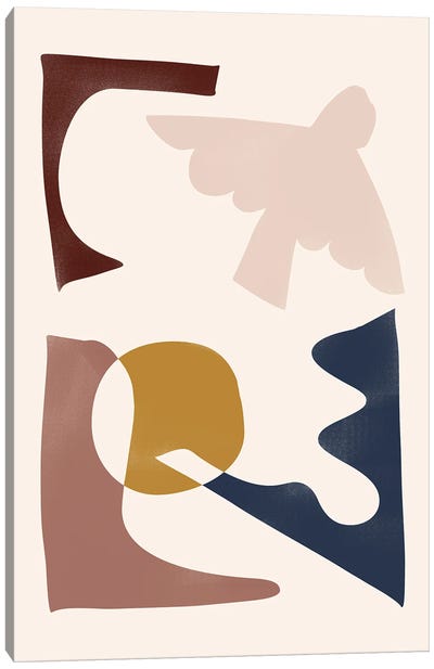 Earth Tone Abstract Shapes Canvas Art Print - The Cut Outs Collection