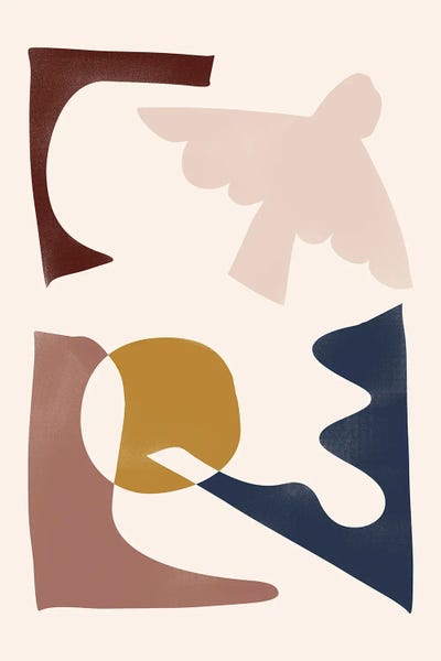 Minimalist Bohemian Decor: Earth Tone Abstract Shapes by Nikki