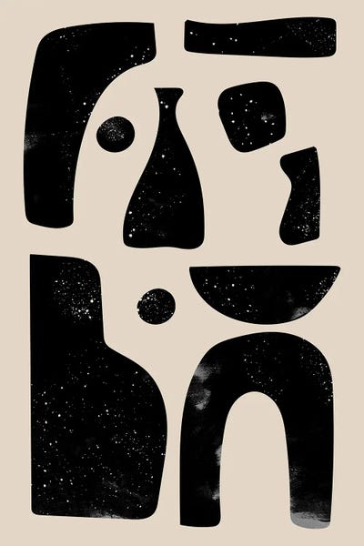 Black & Beige: Black Geometric Shapes by Nikki