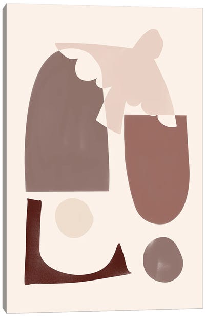 Brown Cream Abstract Canvas Art Print - The Cut Outs Collection
