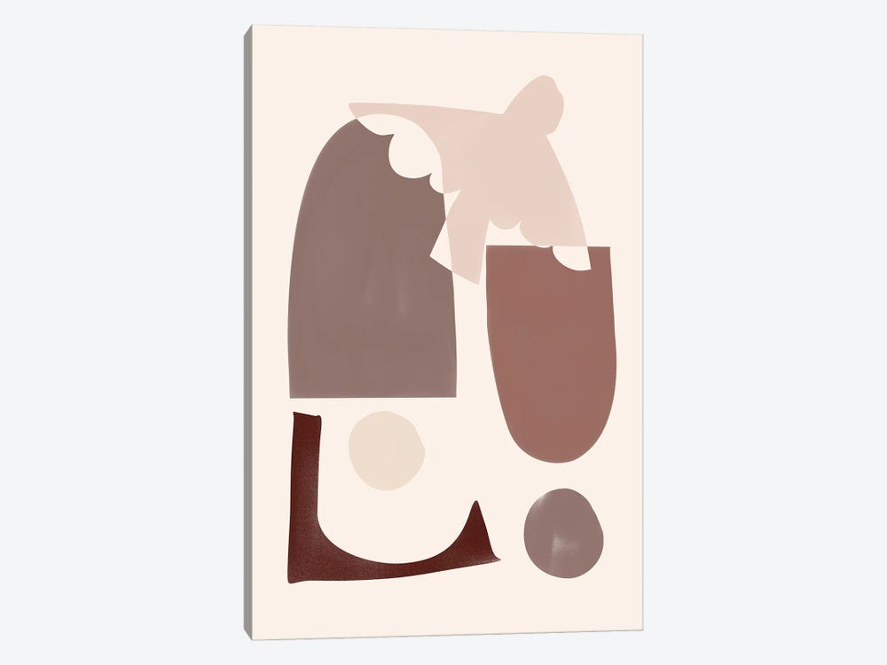 Brown Cream Abstract by Nikki 1-piece Canvas Wall Art