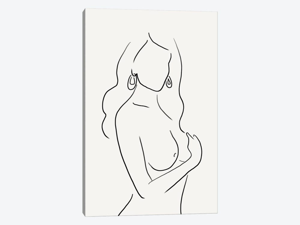 Woman Nude Line by Nikki 1-piece Canvas Print