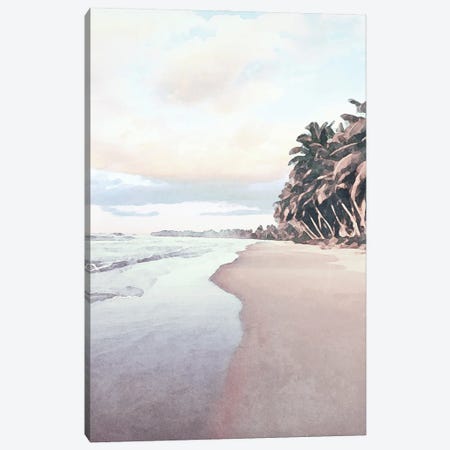 Beach Coconut Tree Canvas Print #NKI7} by Nikki Art Print