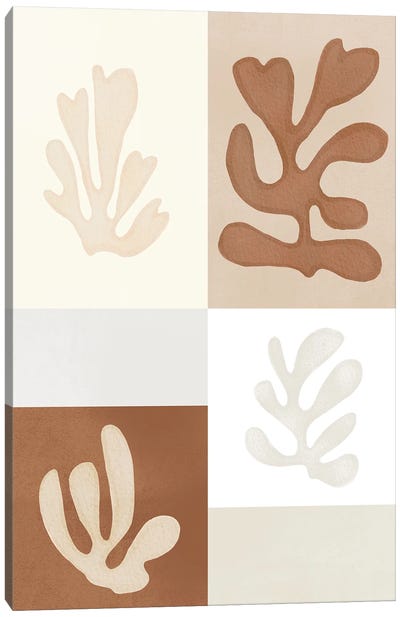 Beige Coral Reef Canvas Art Print - The Cut Outs Collection