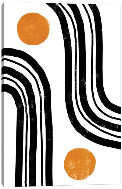Orange Black Line Canvas Art Print - Nikki