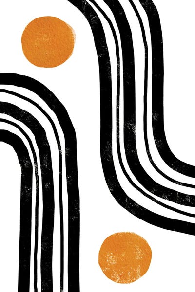 Minimalist Bohemian Decor: Orange Black Line by Nikki