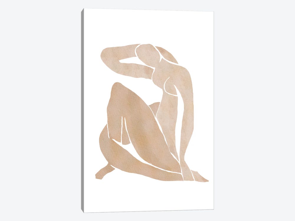 Beige Woman Pose by Nikki 1-piece Canvas Art Print