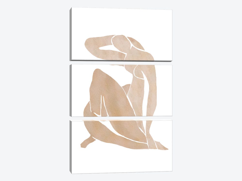 Beige Woman Pose by Nikki 3-piece Art Print