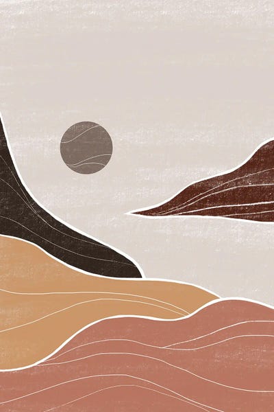 Japandi: Brown Gray Seascape by Nikki