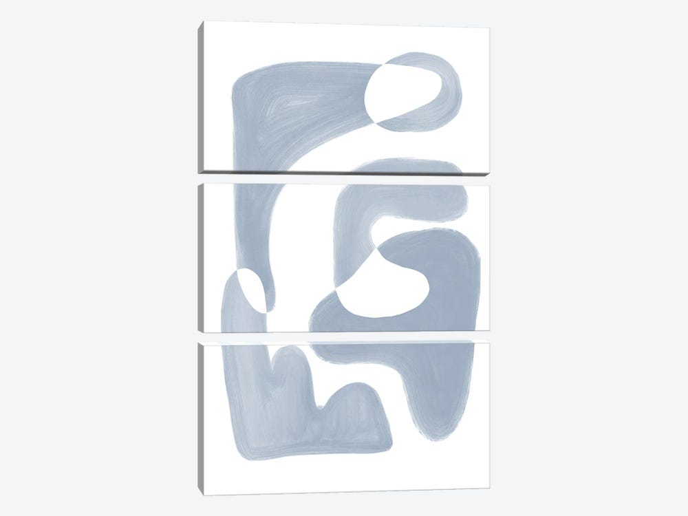 Blue Abstract Shape by Nikki 3-piece Canvas Print