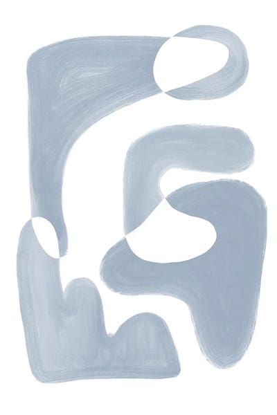 Minimalist Bohemian Decor: Blue Abstract Shape by Nikki