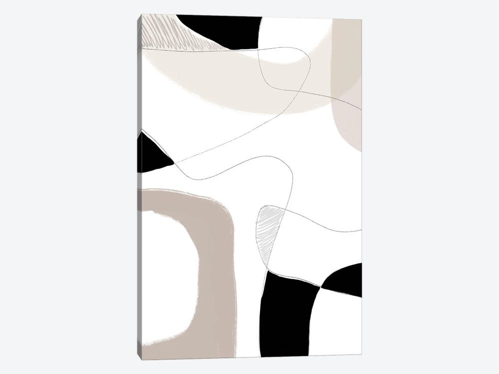 White Gray Line by Nikki 1-piece Art Print