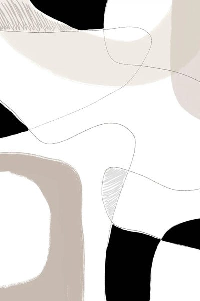 Black & Beige: White Gray Line by Nikki