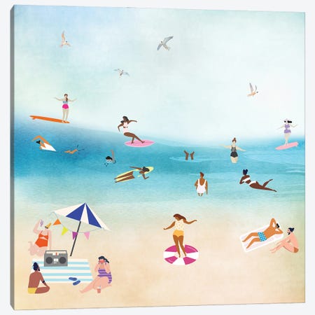 The Beach II Canvas Print #NKK101} by Nikki Chu Canvas Art