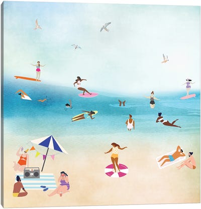 The Beach II Canvas Art Print - Nikki Chu