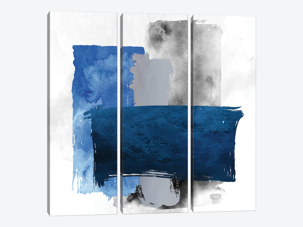 Abstract Watercolor Block I by Nikki Chu 3-piece Canvas Print