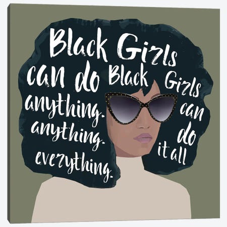 Black Girls Can Do II Canvas Print #NKK106} by Nikki Chu Canvas Print