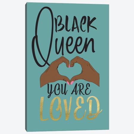 Black Queen Loved Canvas Print #NKK108} by Nikki Chu Canvas Wall Art