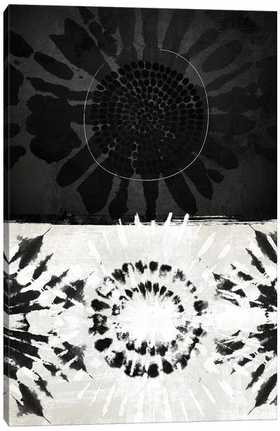 Flower Tribal III Canvas Art Print - Black & White Decorative Art