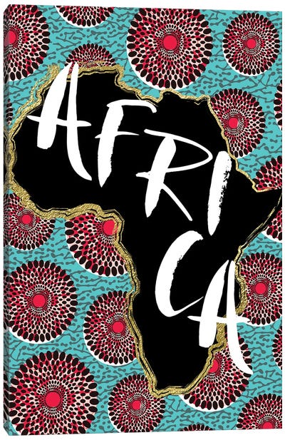 Afro Map X Canvas Art Print - Africa Art