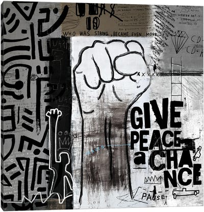 Give Peace A Chance Canvas Art Print - Voting Rights Art