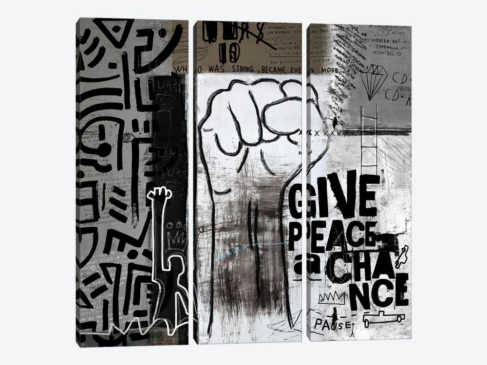 Give Peace A Chance by Nikki Chu 3-piece Canvas Print