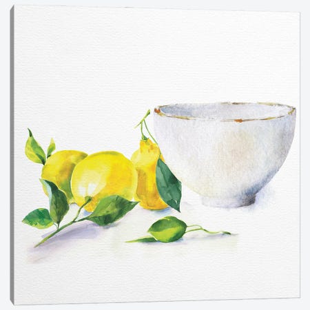Lemon Bowl Canvas Print #NKK47} by Nikki Chu Canvas Print