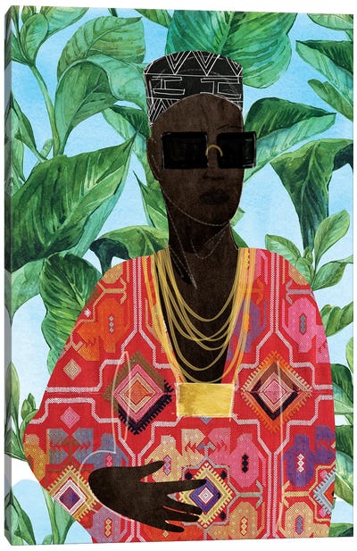 Modern Man IV Canvas Art Print - Tropical Leaf Art
