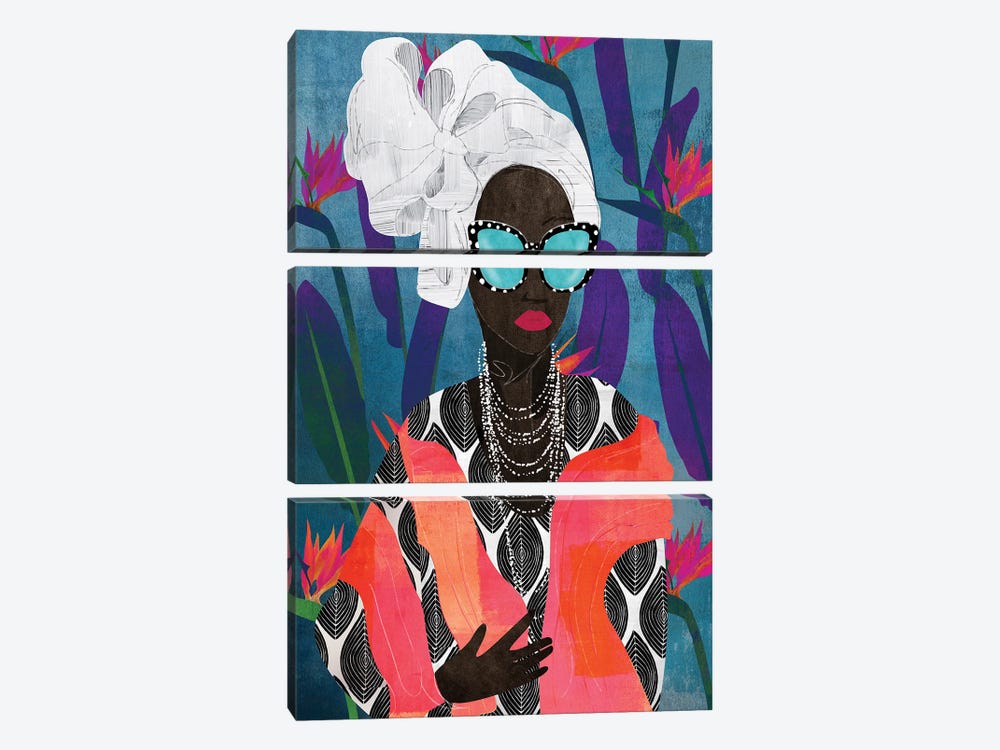 Modern Turban Woman V by Nikki Chu 3-piece Canvas Wall Art