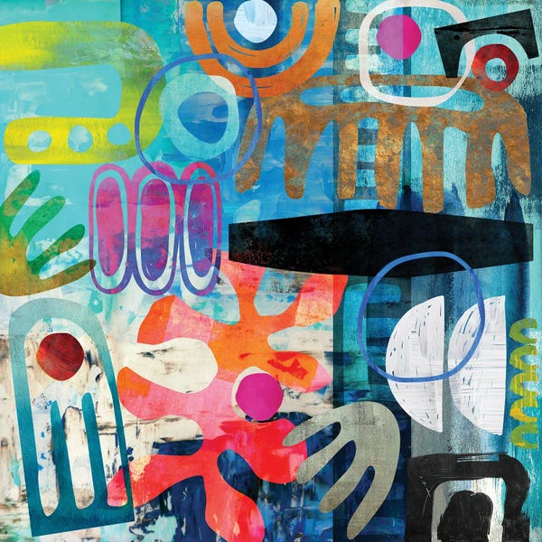 Office: Tribal Abstract Blue by Nikki Chu