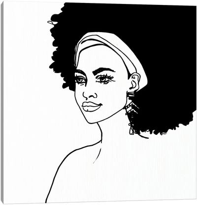 Afro Girl Canvas Art Print - Nikki Chu