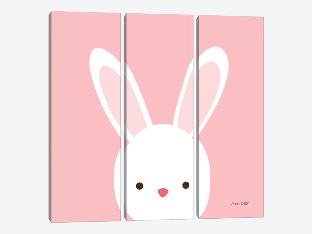 Cuddly Bunny by Ann Kelle 3-piece Canvas Wall Art