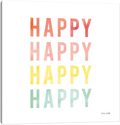 Happy Happy Canvas Art Print - Art for Girls
