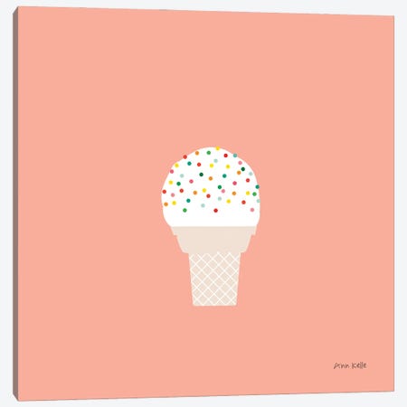 Ice Cream Cone I Canvas Print #NKL39} by Ann Kelle Canvas Wall Art