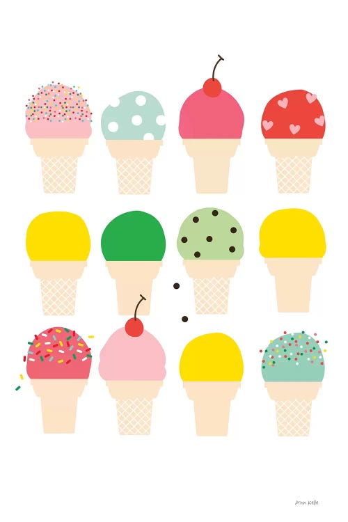 Ice Cream Fun by Ann Kelle wall art