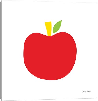 Red Apple Canvas Art Print - Classroom Wall Art