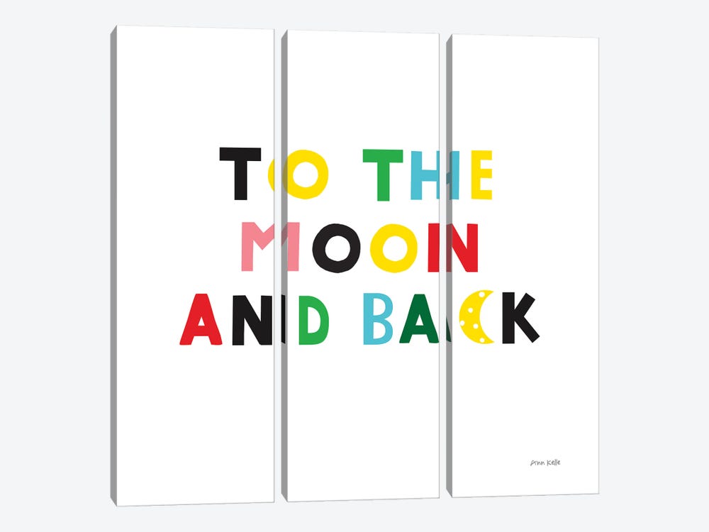 To the Moon and Back 3-piece Canvas Art Print