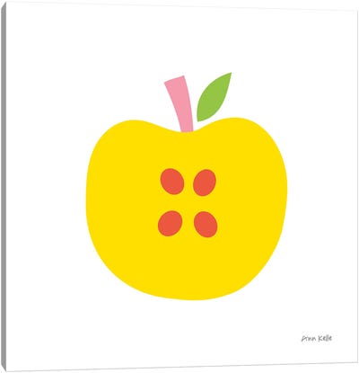Yellow Apple Canvas Art Print - Ann Kelle