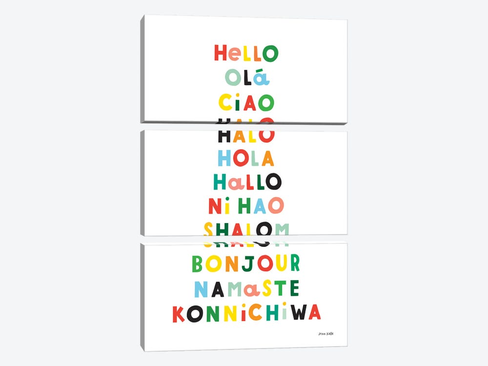 Language Of Hellos by Ann Kelle 3-piece Canvas Art Print