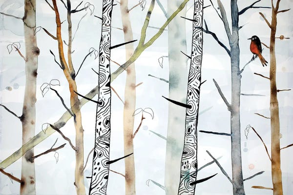 Aspen Trees | Birch Trees: Robin by Nynke Kuipers