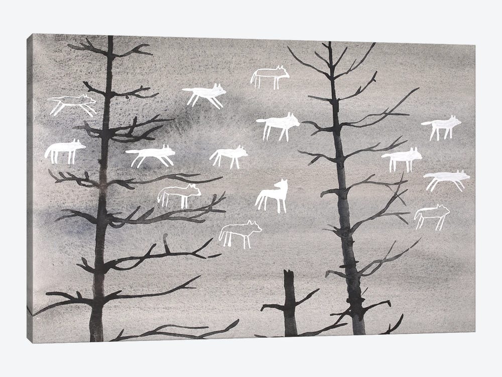 A Pack Of Wolves by Nynke Kuipers 1-piece Canvas Wall Art