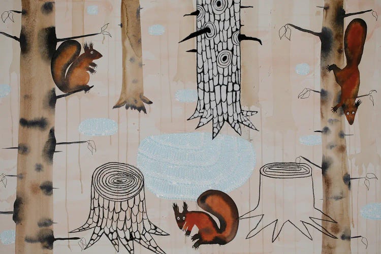 Squirrels And Ice by Nynke Kuipers wall art