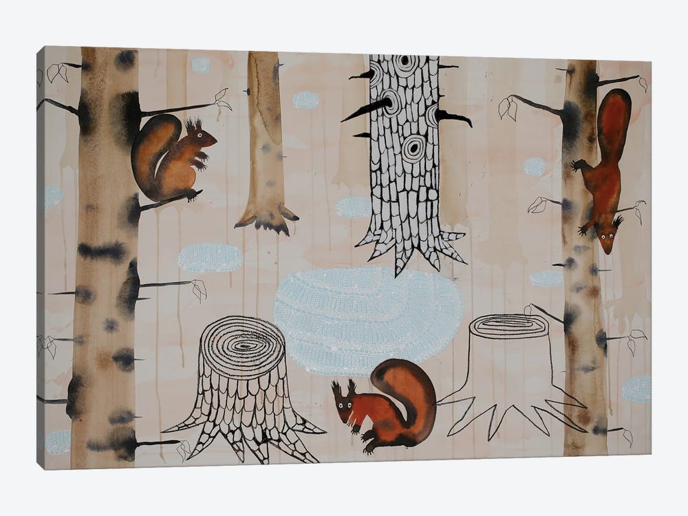 Squirrels And Ice by Nynke Kuipers 1-piece Canvas Art