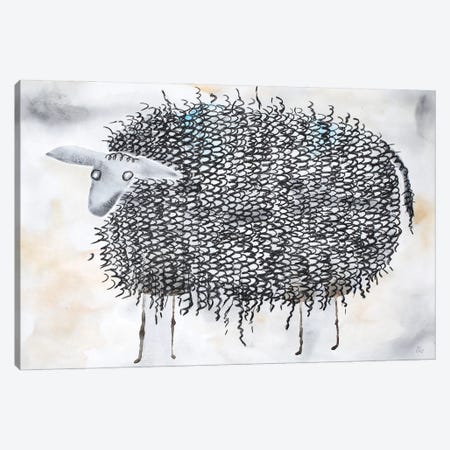 The Curly Sheep Canvas Print #NKP30} by Nynke Kuipers Canvas Artwork